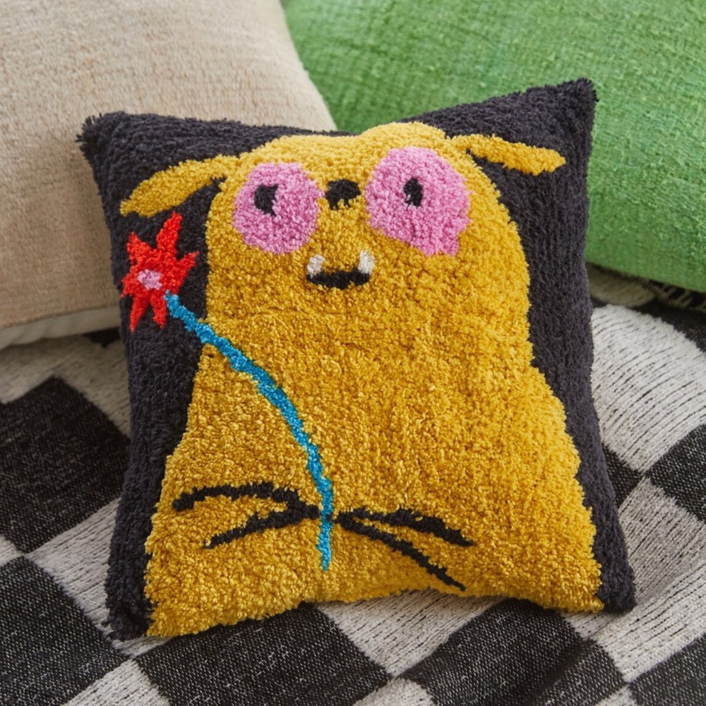 Gentle Thrills UO Exclusive I Picked You A Flower Mini Tufted Throw Pillow